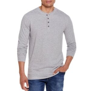 Weatherproof Gray Long Sleeve Henley T Shirt